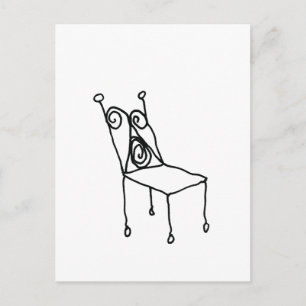 Stuhl-Linienzeichnungs-Kunst Postkarte