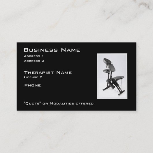 Stuhl-Massage-Therapeut Visitenkarte (Vorderseite)