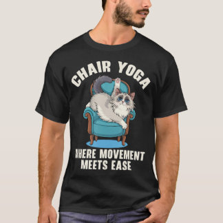 Stuhl-Yoga-Übung Zen Fitness-Workout Yoga-Instrukt T-Shirt