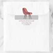 Stuhlabbild im Retro-Stil Runder Aufkleber (Tasche)