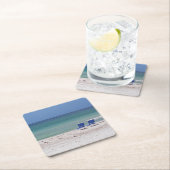 Stühle am Strand Rechteckiger Pappuntersetzer (Vor Ort)