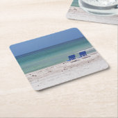 Stühle am Strand Rechteckiger Pappuntersetzer (angewinkelt)