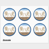 Stühle aus Blue und Tan Adirondack | Hochzeit Runder Aufkleber (Blatt)