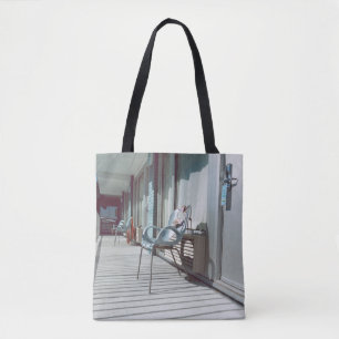 Stühle außerhalb der Strand-Hotelzimmer Tasche