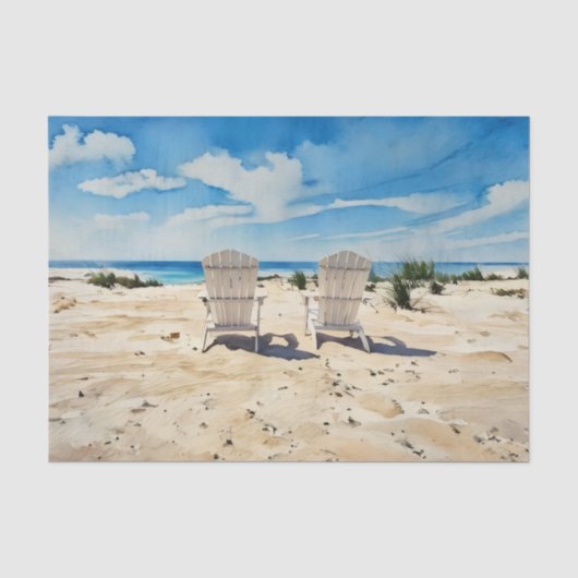 Stühle im Sand-Tissue-Papier Seidenpapier (Vorderseite)