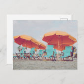 Stühle in Blue und Orange Reisefotografie Postkarte (Vorne/Hinten)