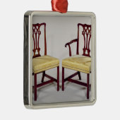 Stühle, mit verschachtelten platschen Rückseiten Silbernes Ornament (Rechts)