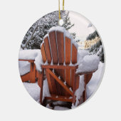 Stühle Snowy Adirondack im Winter-Foto Keramik Ornament (Links)