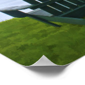 Stühle von Adirondack mit Blick auf den See Poster (Ecke)