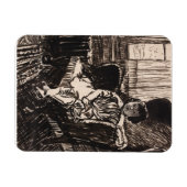 Stuhlsitzende Mädchen (ca. 1917-1918) Canvas Print Magnet (Horizontal)