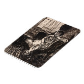 Stuhlsitzende Mädchen (ca. 1917-1918) Canvas Print Magnet (Linke Seite)