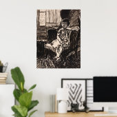 Stuhlsitzende Mädchen (ca. 1917-1918) Canvas Print Poster (Heimbüro)