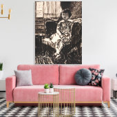 Stuhlsitzende Mädchen (ca. 1917-1918) Leinwanddruck (Insitu (Wohnzimmer))