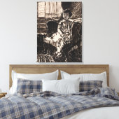 Stuhlsitzende Mädchen (ca. 1917-1918) Leinwanddruck (Insitu (Schlafzimmer))