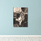 Stuhlsitzende Mädchen (ca. 1917-1918) Leinwanddruck (Insitu (Holzboden))