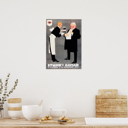 STUHR KAVIAR Food Advertisement Ludwig Hohlwein Poster (Küche)