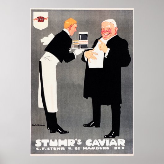 STUHR KAVIAR Food Advertisement Ludwig Hohlwein Poster (Vorne)