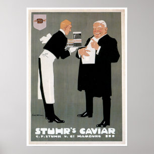 Stuhrs Kaviarfisch Vintage Lebensmittel und Kunst Poster