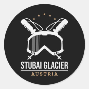 Stui Gletscher Österreich Skigebiet Vintage Skifah Runder Aufkleber