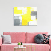 'Stumbled' Graue und gelbe Abstrakte Kunst Leinwanddruck (Insitu (Wohnzimmer))