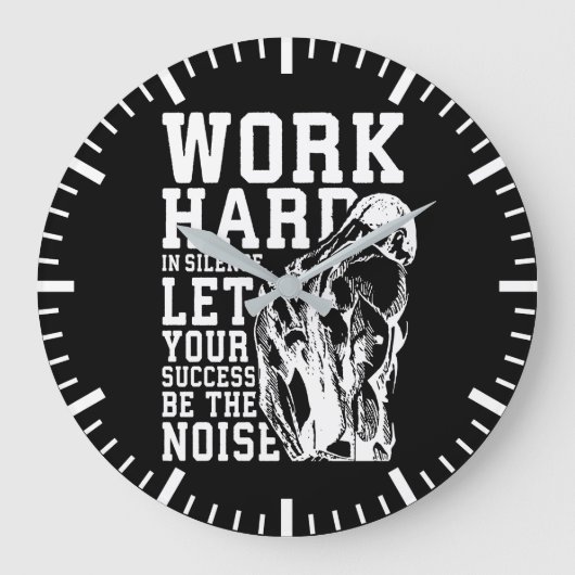 Stumme Arbeit - Fitness, Workout, Bodybuilding Große Wanduhr (Vorderseite)