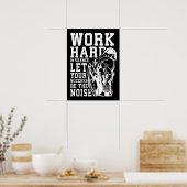 Stumme Arbeit - Fitness, Workout, Bodybuilding Poster (Küche)