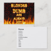 Stumme Blondinen sind immer heißes Feuer Visitenkarte (Vorne/Hinten)