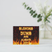Stumme Blondinen sind immer heißes Feuer Visitenkarte (Stehend Vorderseite)