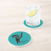 Stumme schwarze Ninja-Mörder, bewaffnet und gefähr Sandstein Untersetzer (Seite)