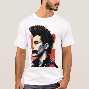 Stummer Punk mit abgeklebtem Mund und Mohawk-Frisu T-Shirt