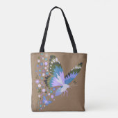 Stummer Schmetterlings-Botanik-Totebeutel Tasche (Rückseite)