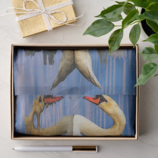 Stummer Schwan, Cygnus olor Seidenpapier (Geschenk)