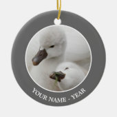 Stummer SchwanCygnets Keramikornament (Vorne)