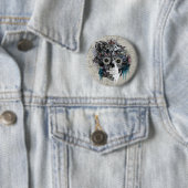 Stummer, Sonnenblumeschädeldamast Button (Beispiel)