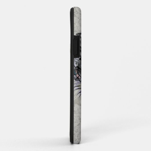 Stummer, Sonnenblumeschädeldamast Case-Mate iPhone Hülle (Hinten/Rechts)