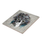 Stummer, Sonnenblumeschädeldamast Fliese (Seite)