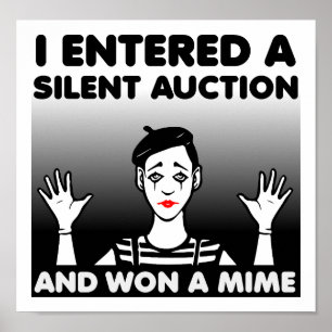 Stummes Auktions-Mime-Lustiges Plakat