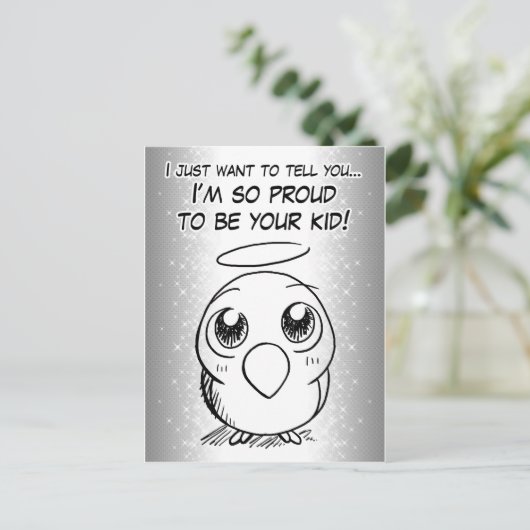 Stummvogel Postkarte (Stehend Vorderseite)