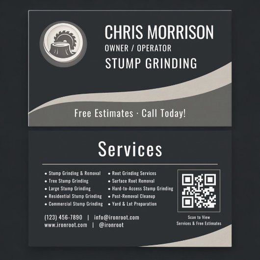 Stump Grinding QR Code Visitenkarte