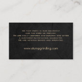 Stump Grinding Saat on Tree Trunk Rings Visitenkarte (Rückseite)