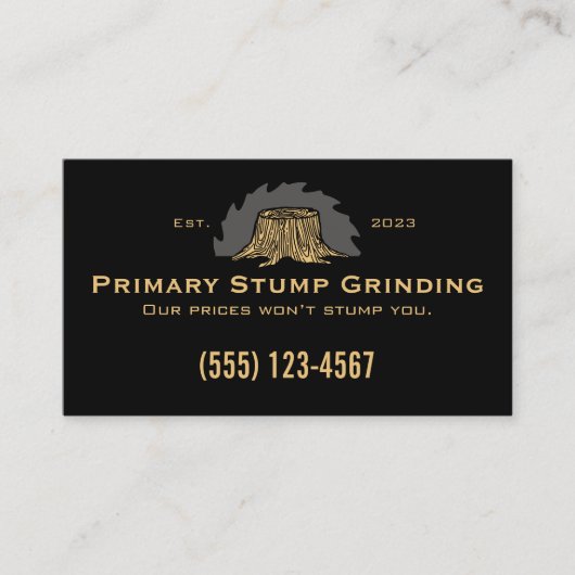 Stump Grinding Saw - Baumstumpf Visitenkarte (Vorderseite)