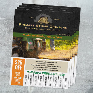 Stump-Schleifen, Entfernen von Bäumen Flyer