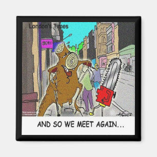 Stumped: Chainsaw Vs Tree lustiges Comic Magnet