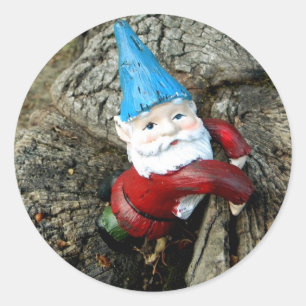 Stumped Gnome Runder Aufkleber