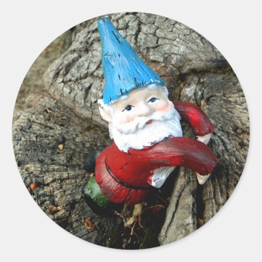 Stumped Gnome Runder Aufkleber (Vorderseite)