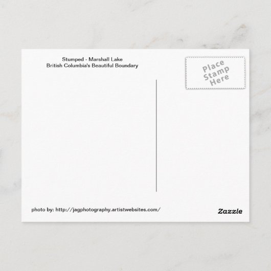 Stumped - Marshall Lake Postkarte (Rückseite)