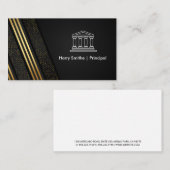 Stumpen | Schwarzes goldgestreiftes Muster Visitenkarte (Vorne/Hinten)