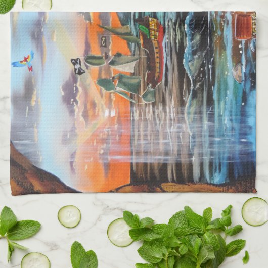 Stümper-Bell-Malerei die Bucht Peter Pan-Hakens Handtuch (Gefaltet)