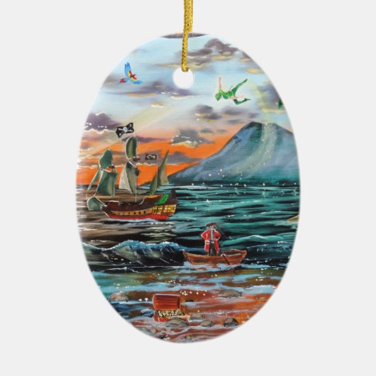 Stümper-Bell-Malerei die Bucht Peter Pan-Hakens Keramik Ornament (Vorne)