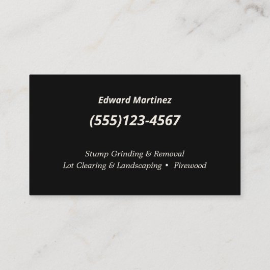 Stumpf | Baumservice und -entfernung Visitenkarte (Rückseite)